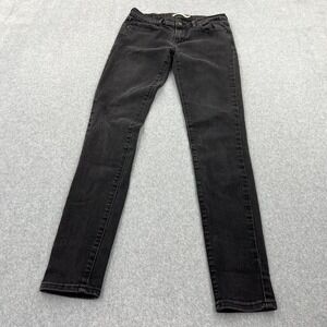 Levi's 711 Jeans Womens 26 Black Skinny Mid Rise Grunge Goth Emo Punk